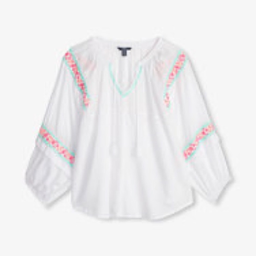 Hatley Embroidered White Long Sleeve Modal Tunic Size Small - Picture 3 of 15
